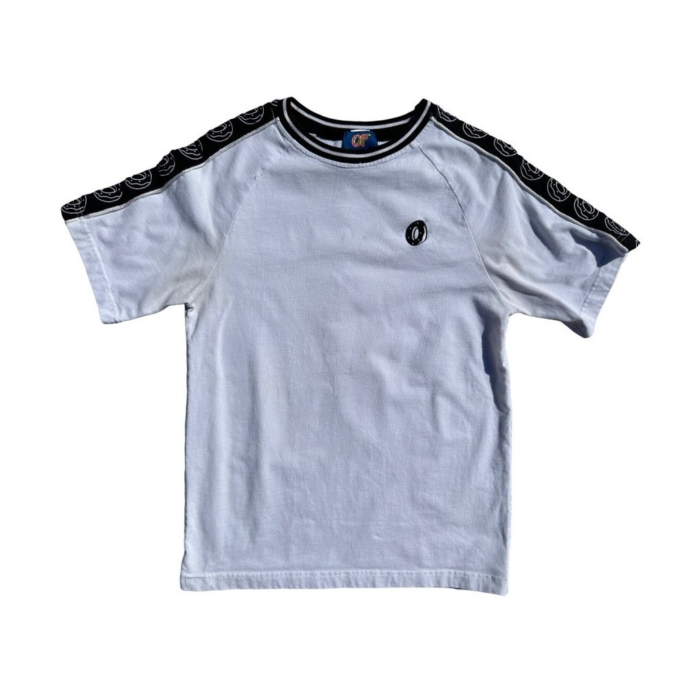 Ofwgkta Mens White Small T Shirt Short Sleeve Embroidery Donut Crew Neck Cotton